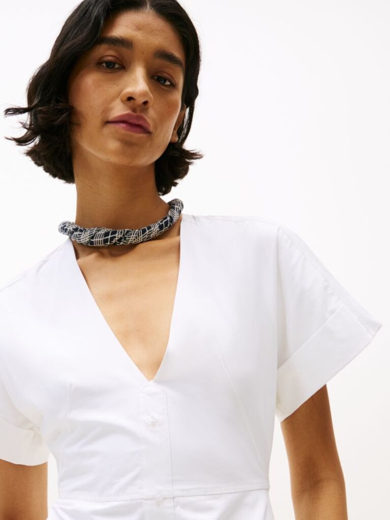 Άσπρο The Runway Collection Slim Φόρεμα Midi Σε Στιλ Πουκάμισο  Γυναίκες