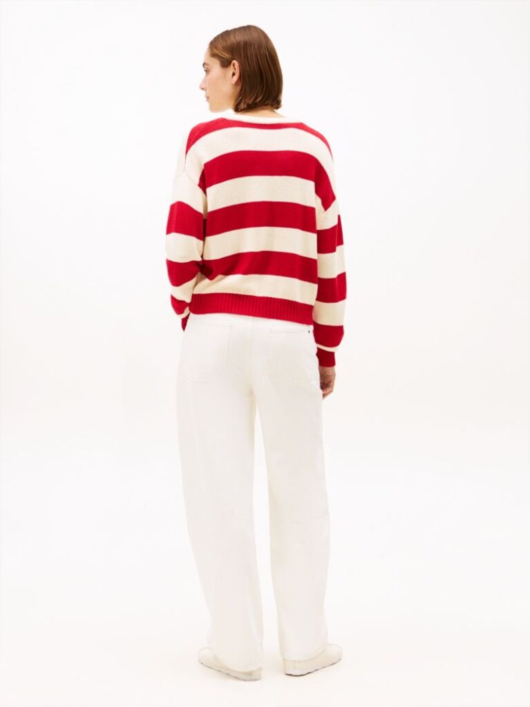 Multi Relaxed V-Neck Jumper With Cashmere  Women