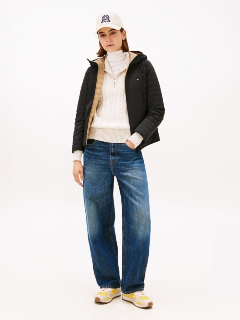 Black Lightweight Water Repellent Down Regular Jacket  Women