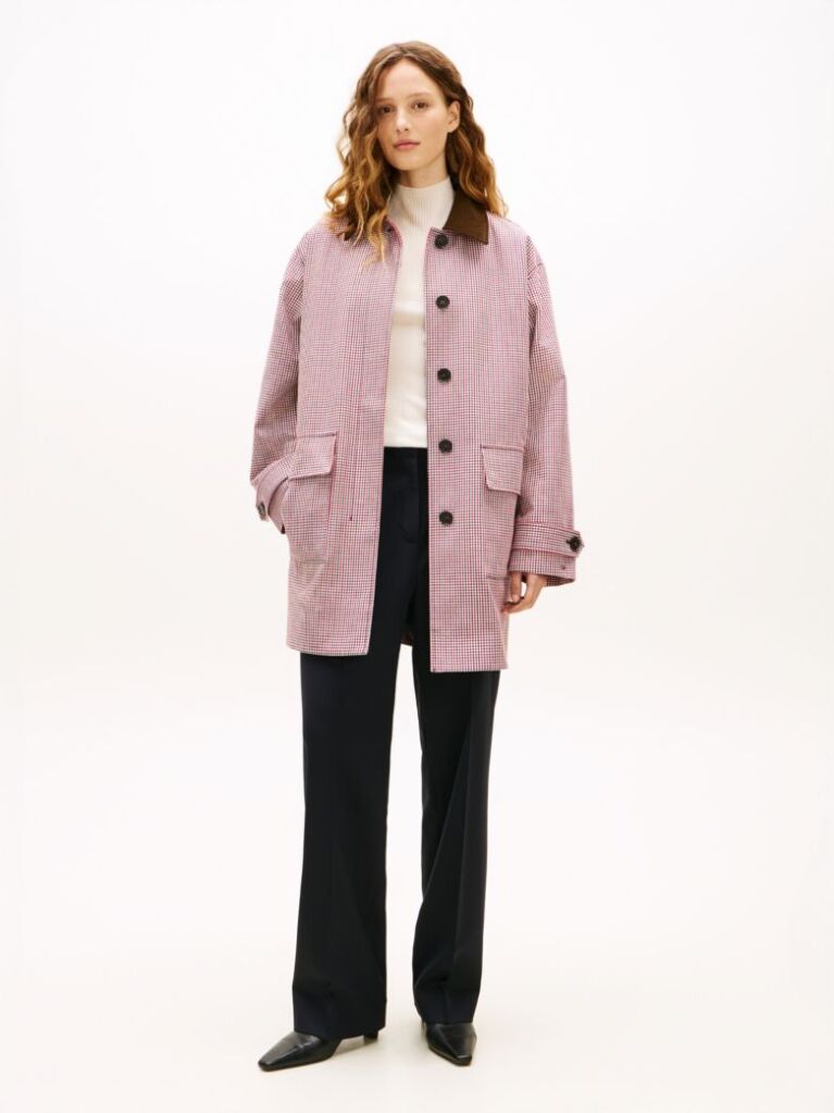 Multi Water Repellent Check Oversized 2-In-1 Coat  Women