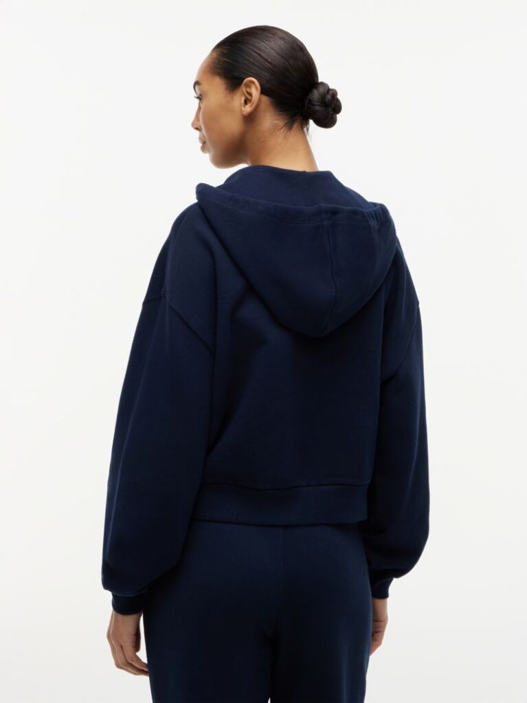 Blue Terry Relaxed Zip-Thru Hoody  Women