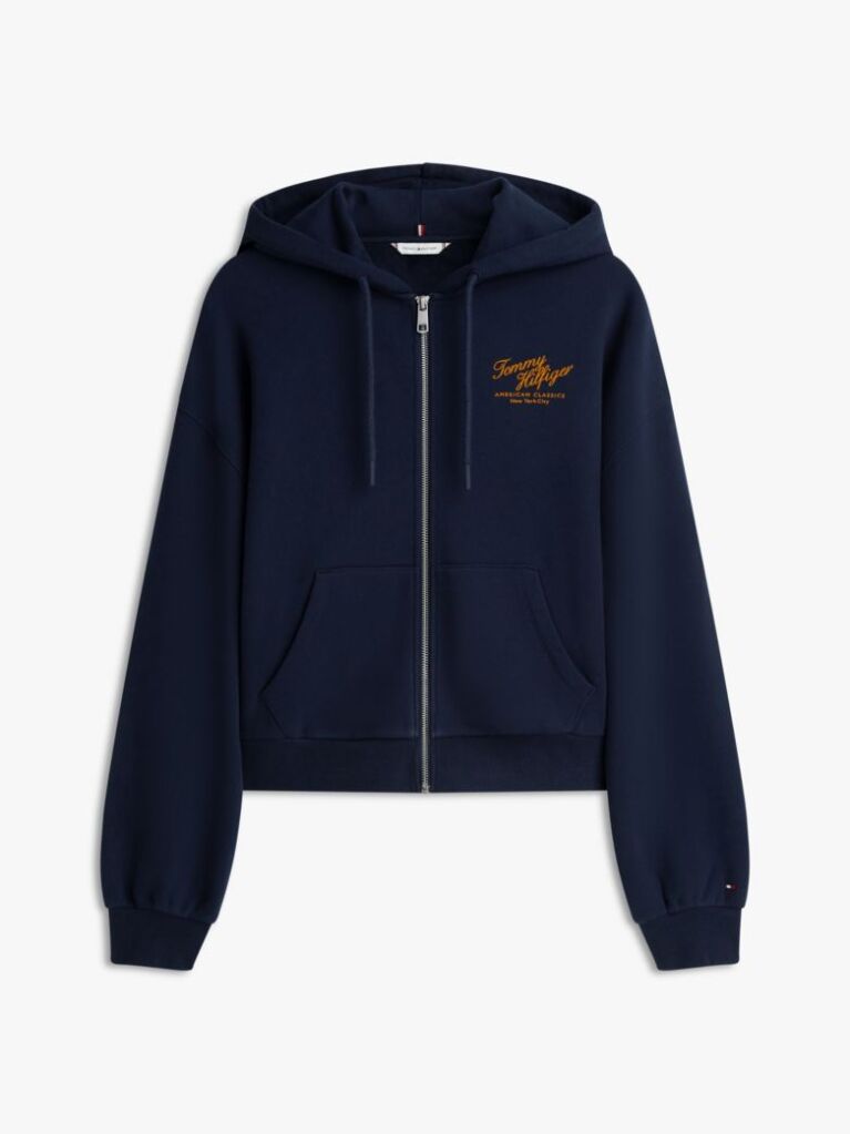 Blue Terry Relaxed Zip-Thru Hoody  Women