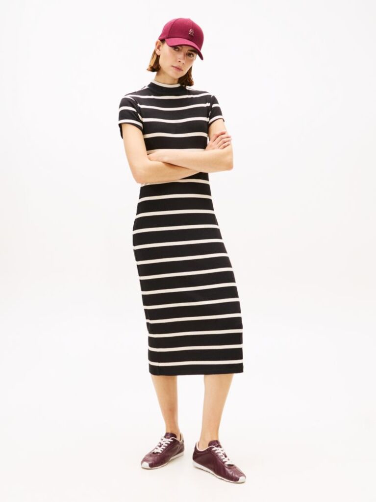 Multi Slim Rib Mock Midi Bodycon Dress  Women