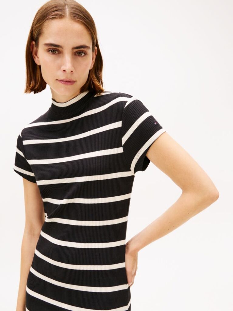 Multi Slim Rib Mock Midi Bodycon Dress  Women