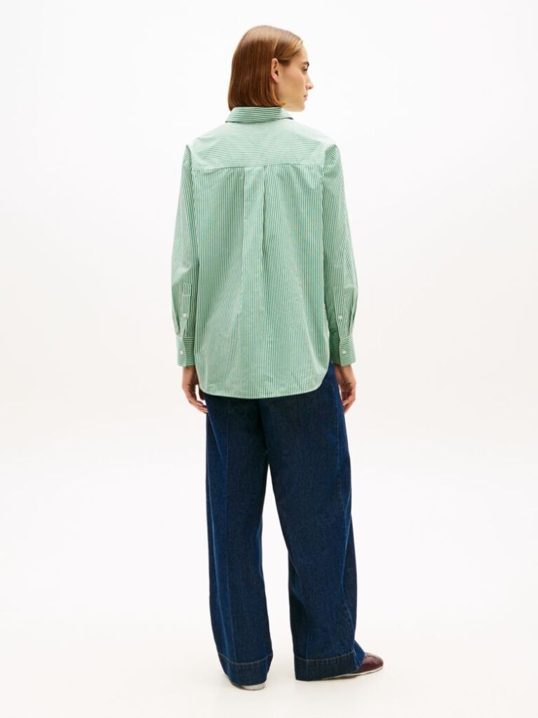 Multi Oversized Fit Logo Embroidery Shirt  Women