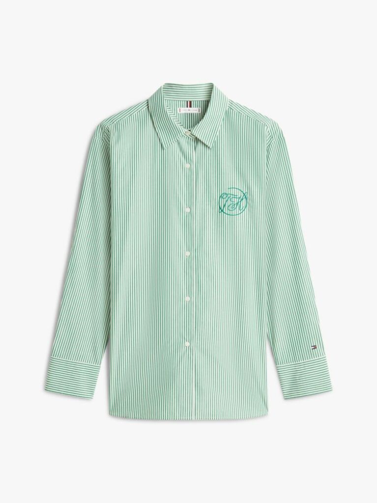 Multi Oversized Fit Logo Embroidery Shirt  Women