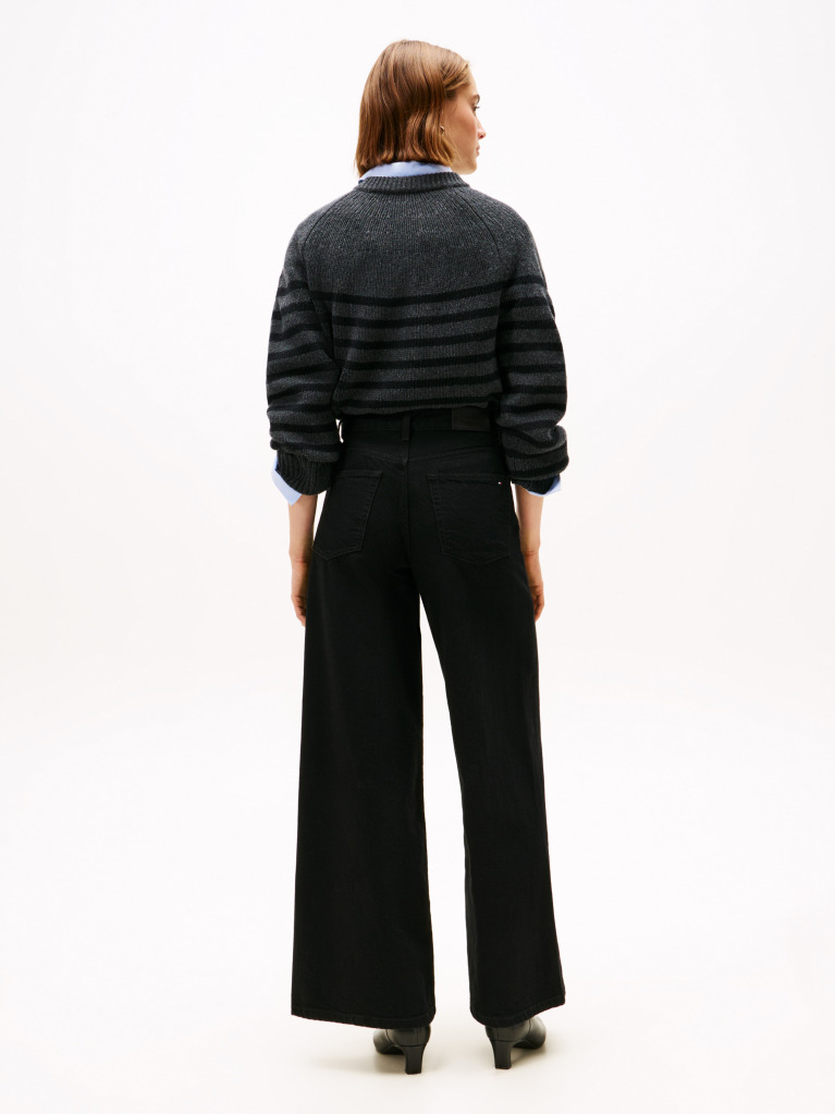 Black 70s High Rise Wide Leg Black Jeans  Women
