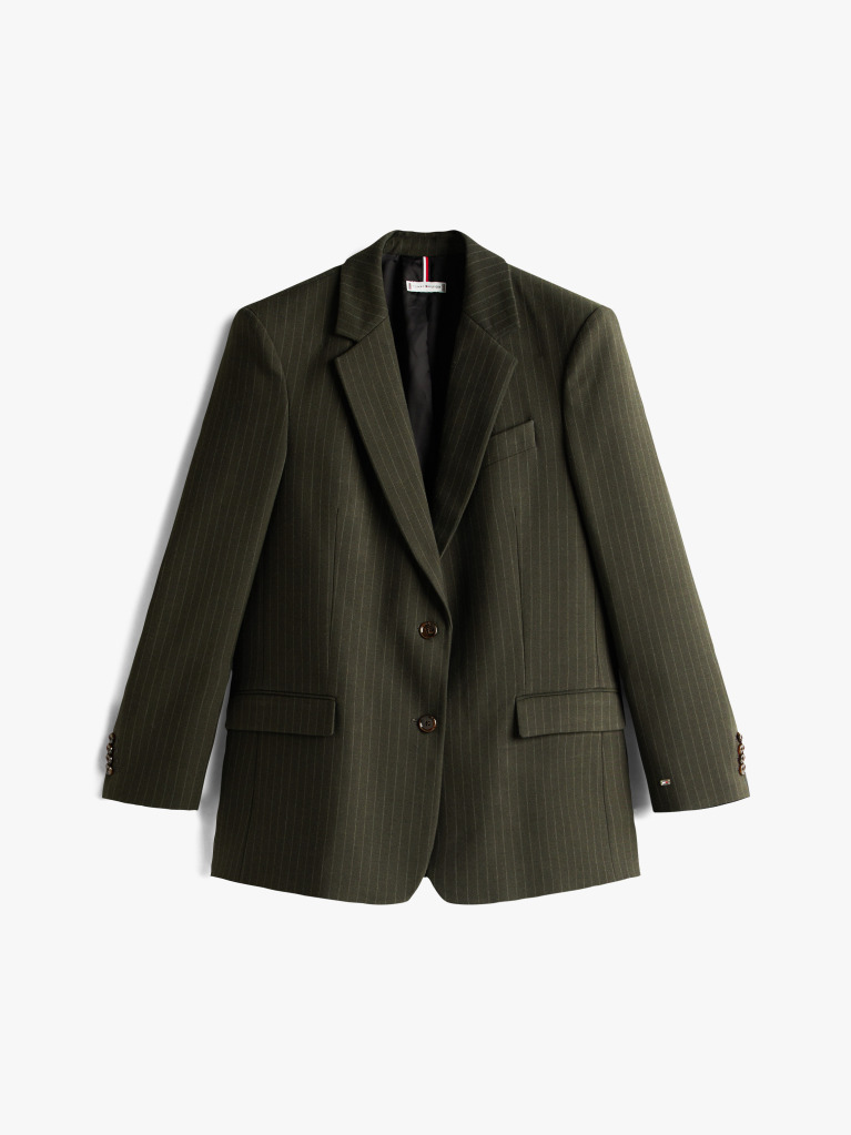 Πράσινο Ριγέ Oversized Blazer  Γυναίκες