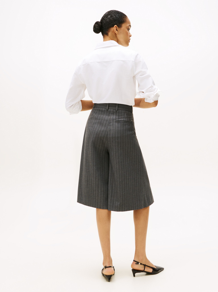 Grey Pinstripe Oversized Culottes  Women