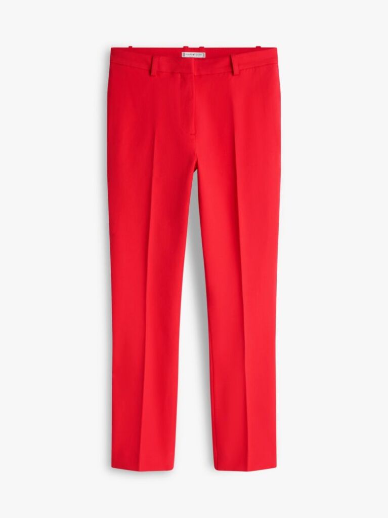 Red Gabardine Slim Trousers  Women