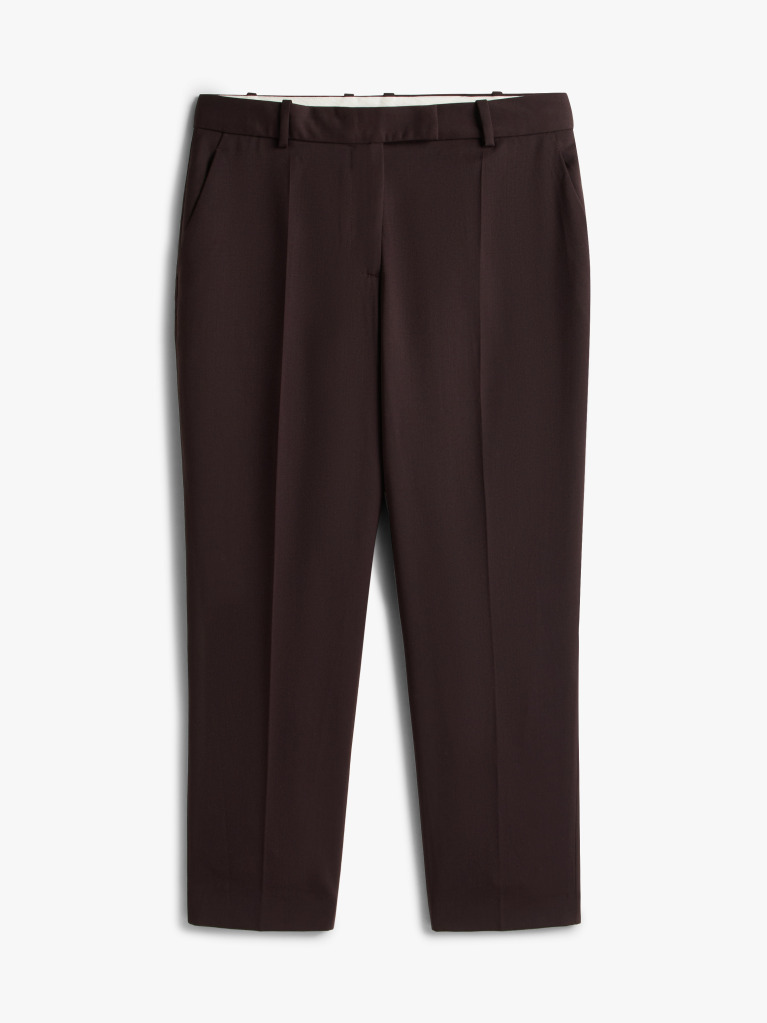 Red Timeless Slim Straight Leg Ankle Trousers  Women