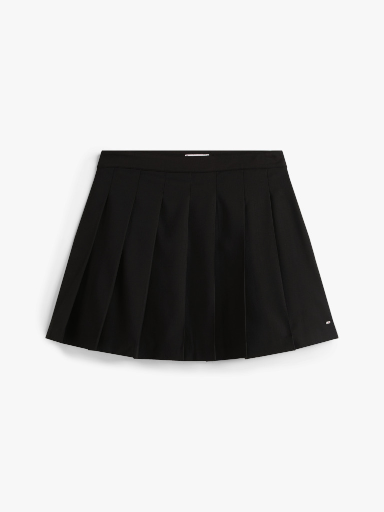 Black Timeless Wool Blend Pleated Mini Skirt  Women