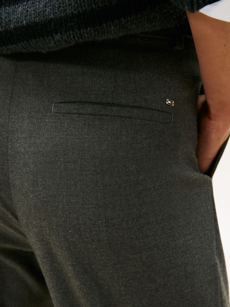 Grey Relaxed Straight Leg Flannel Trousers  Women
