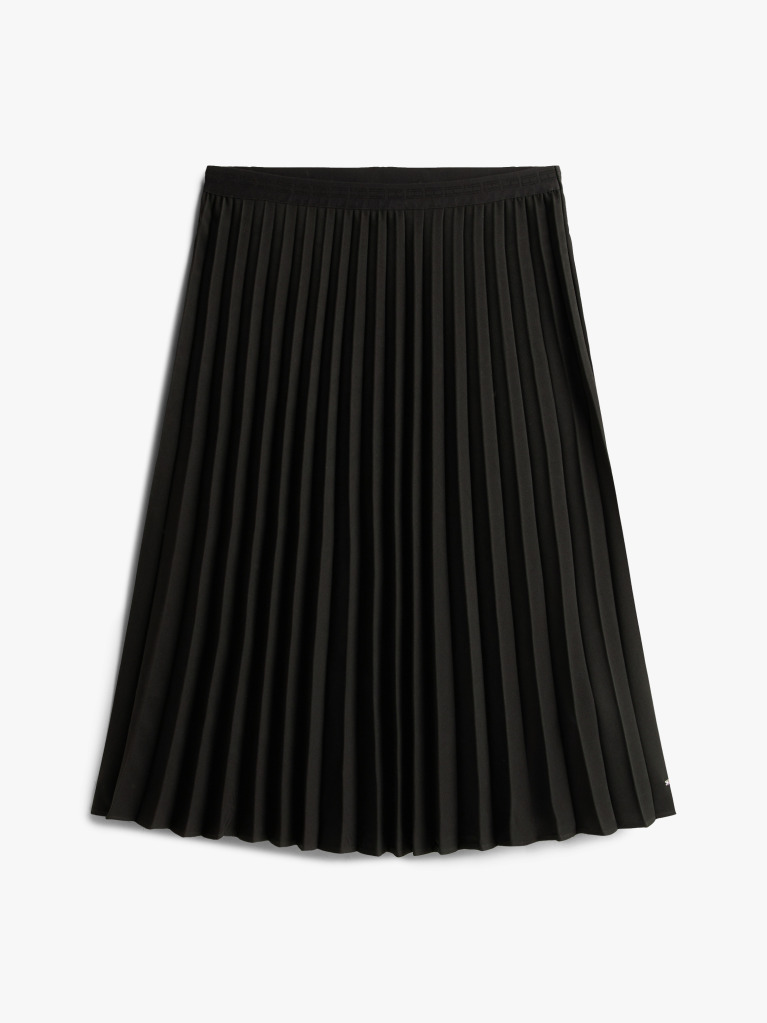 Black Pleated Midi Skirt  Women