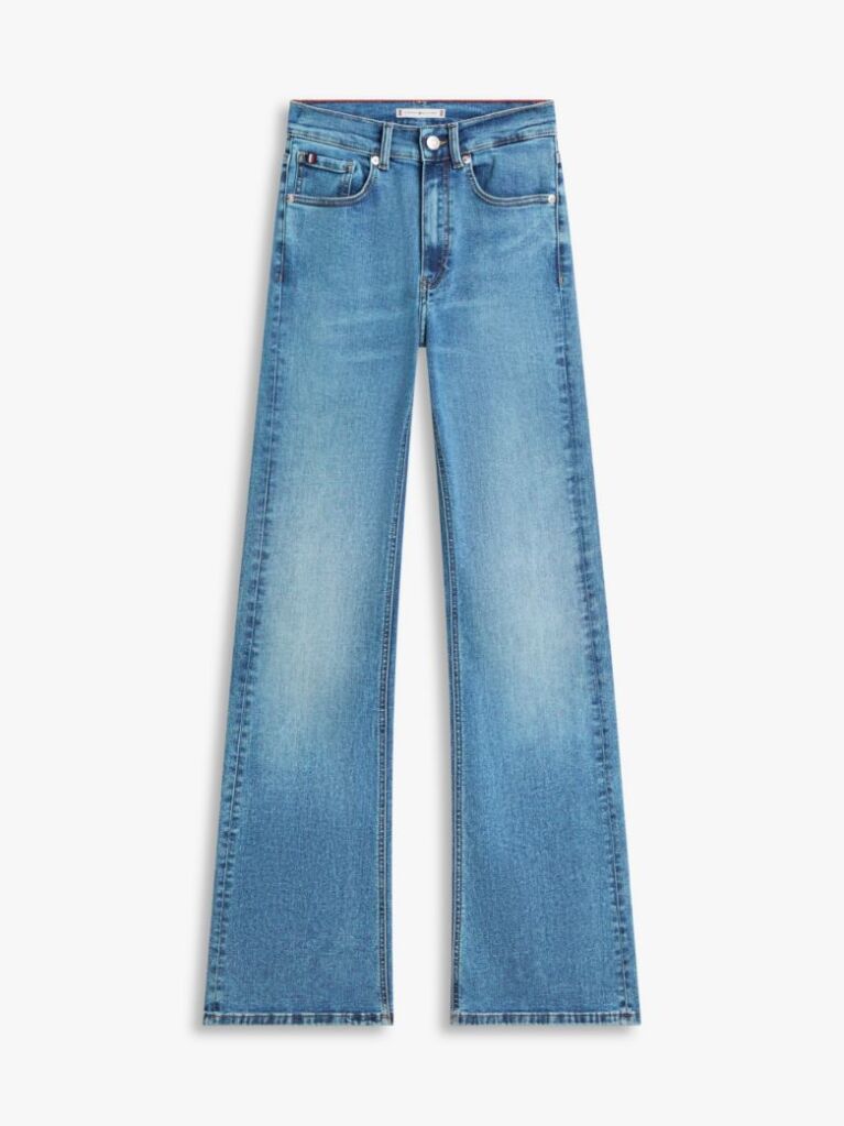 Blue Mid Rise Flared Leg Jeans  Women