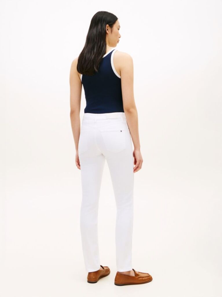 White Mid Rise Slim Jeans  Women
