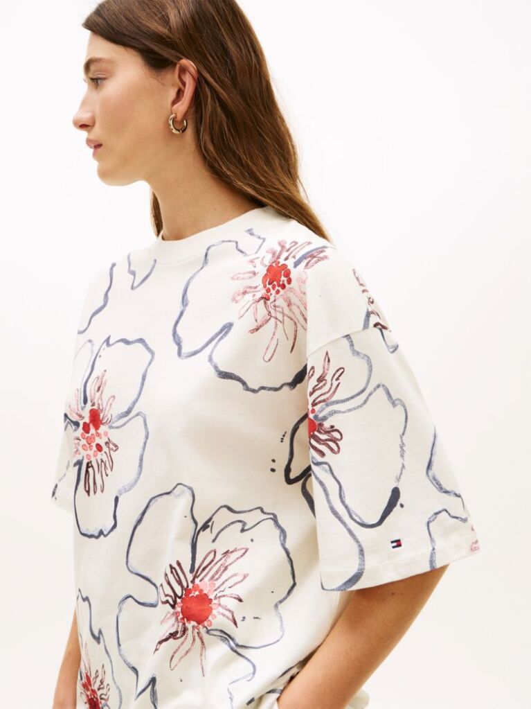 Multi Άνετο Oversized T-Shirt Με Floral Σχέδιο  Γυναίκες