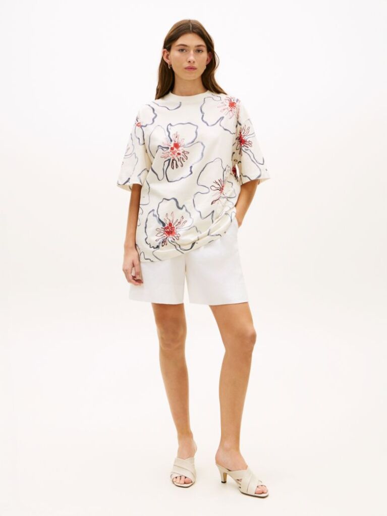 Multi Άνετο Oversized T-Shirt Με Floral Σχέδιο  Γυναίκες