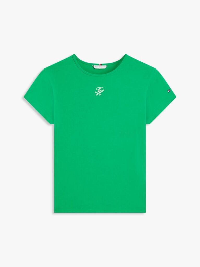 Πράσινο Slim Βαμβακερό T-Shirt Με Λογότυπο  Γυναίκες