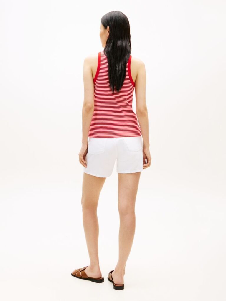 Multi Gold-Tone Button Sleeveless Henley Top  Women