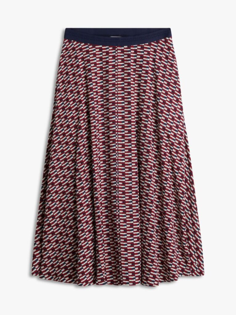 Multi A-Line Twill Midi Skirt  Women