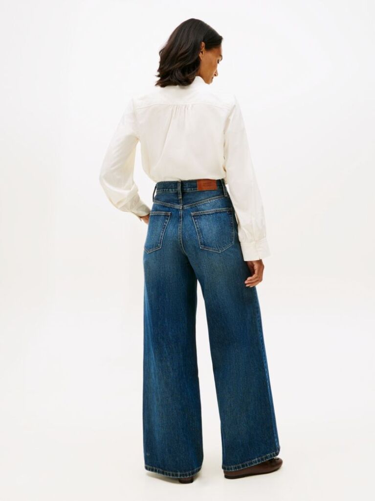 Blue 70s High Rise Wide Leg Jeans  Women
