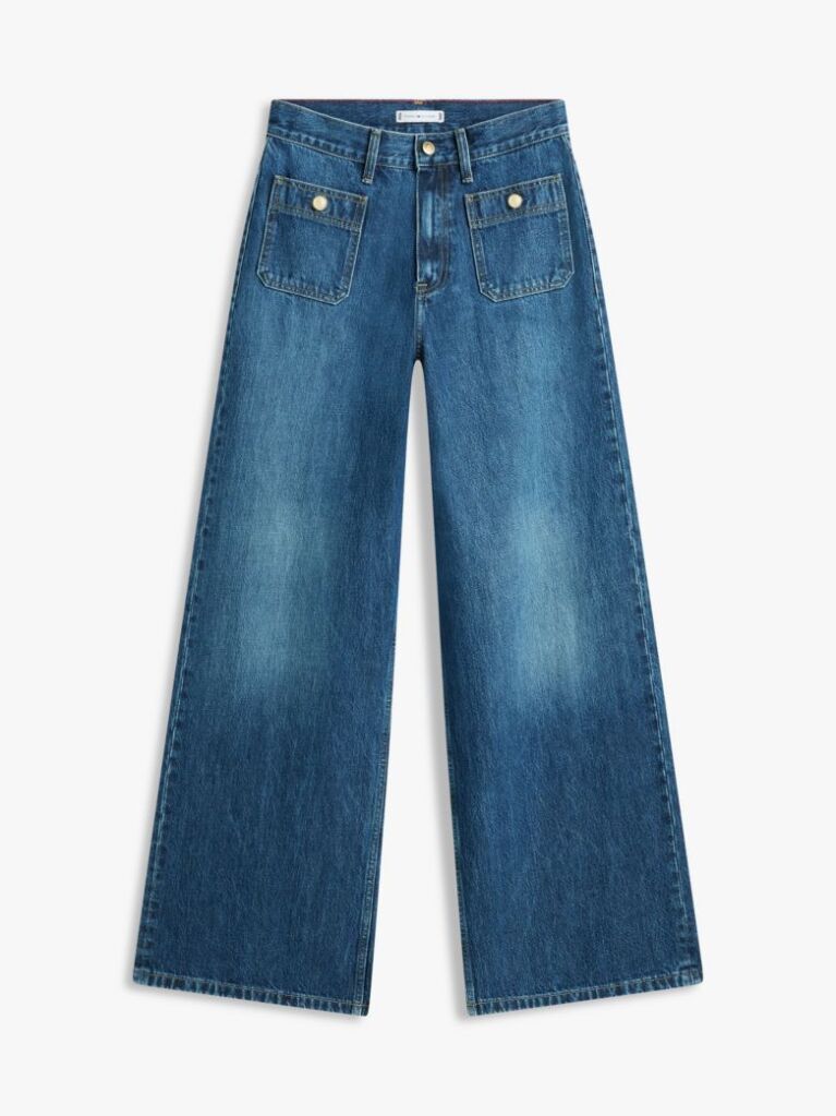 Blue 70s High Rise Wide Leg Jeans  Women
