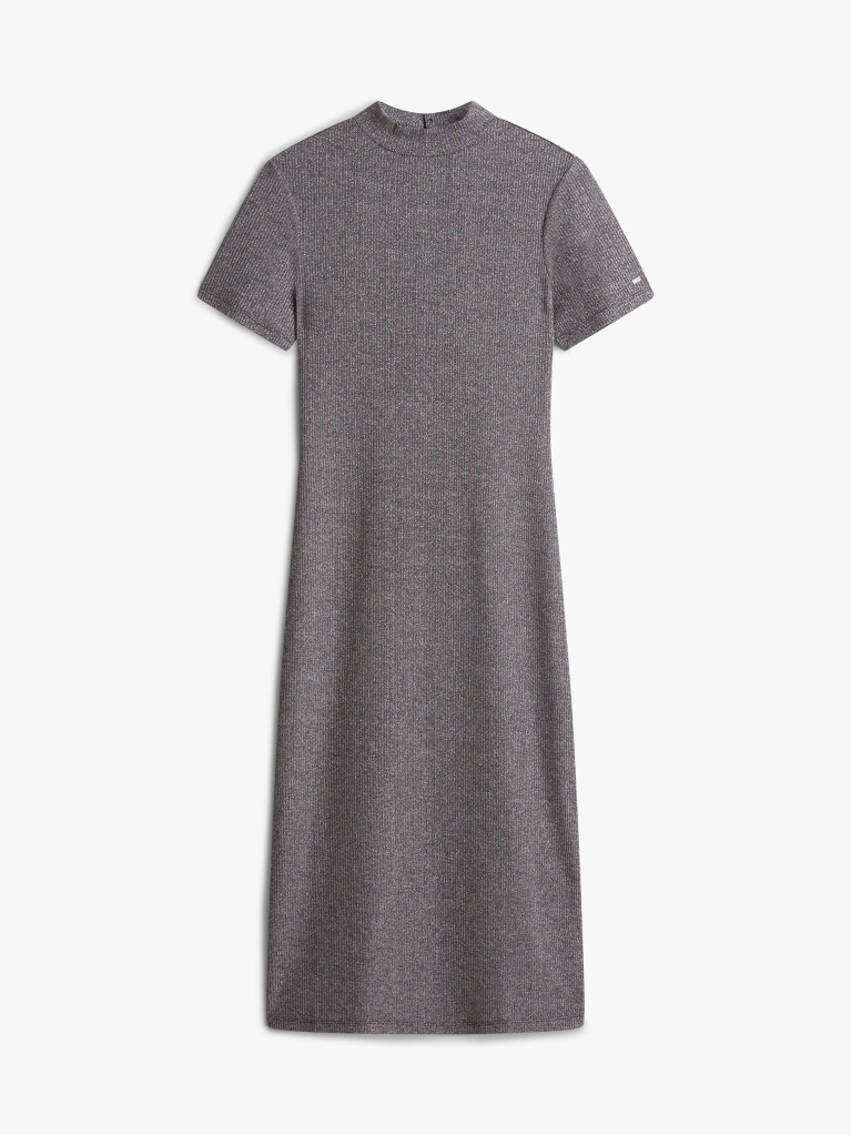 Grey Festive Metallic Slim Midi Bodycon Dress  Women