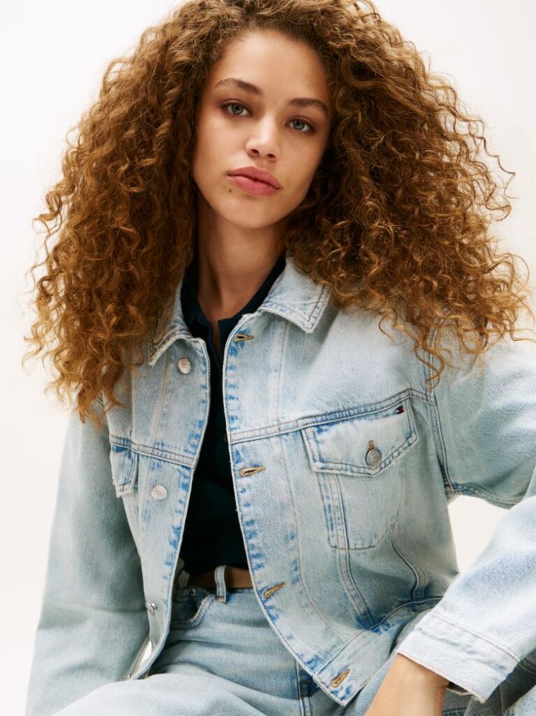 Blue Heritage Relaxed Short Denim Trucker Jacket  Women