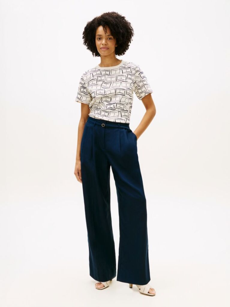 Multi Interlock Knit Boxy T-Shirt  Women