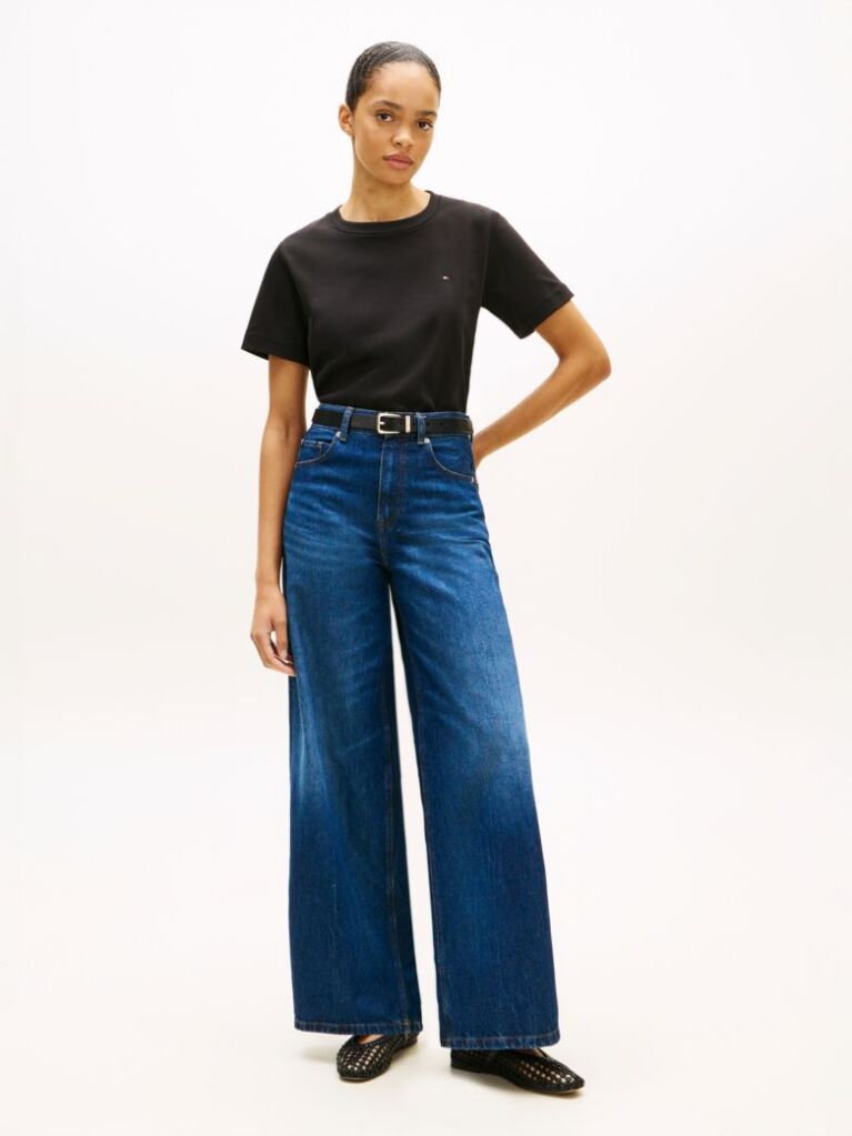 Black Interlock Knit Boxy T-Shirt  Women