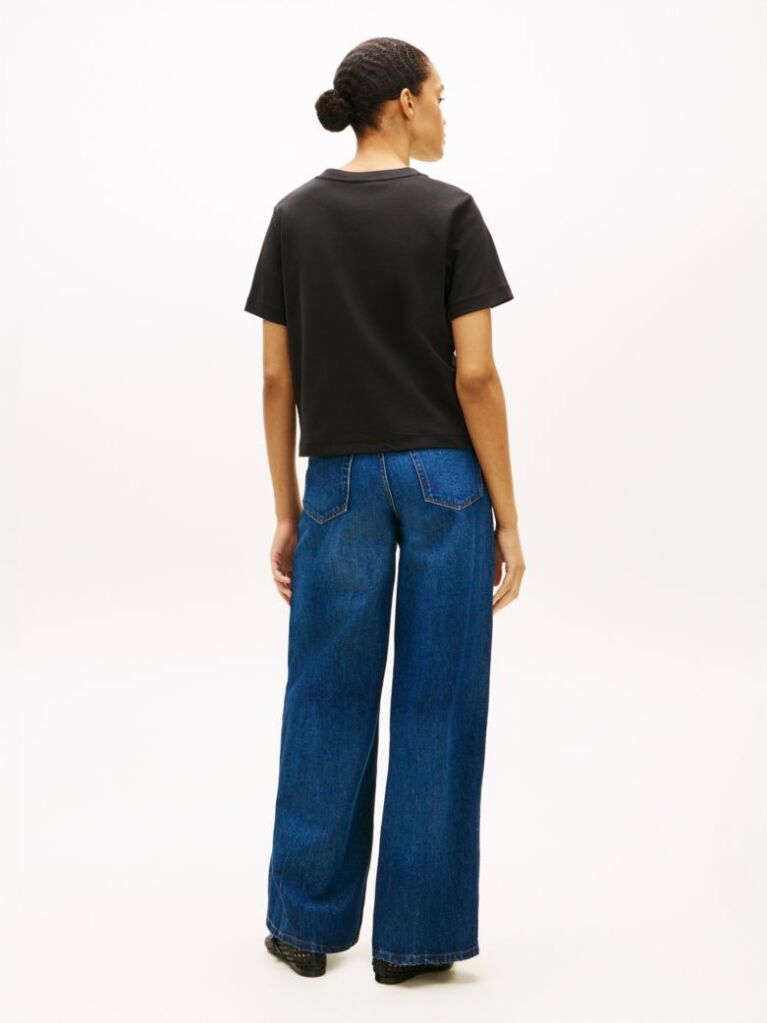 Black Interlock Knit Boxy T-Shirt  Women