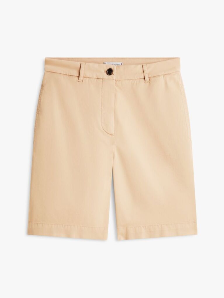 Beige Washed Regular Chino Bermuda Shorts  Women