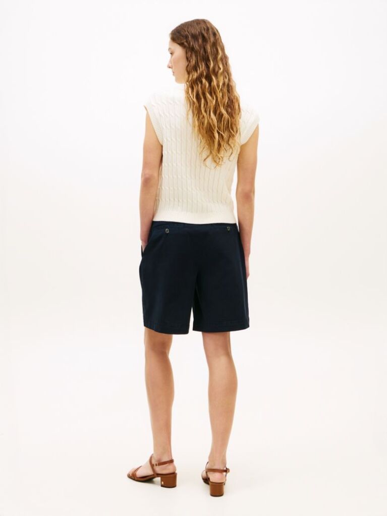 Blue Washed Regular Chino Bermuda Shorts  Women