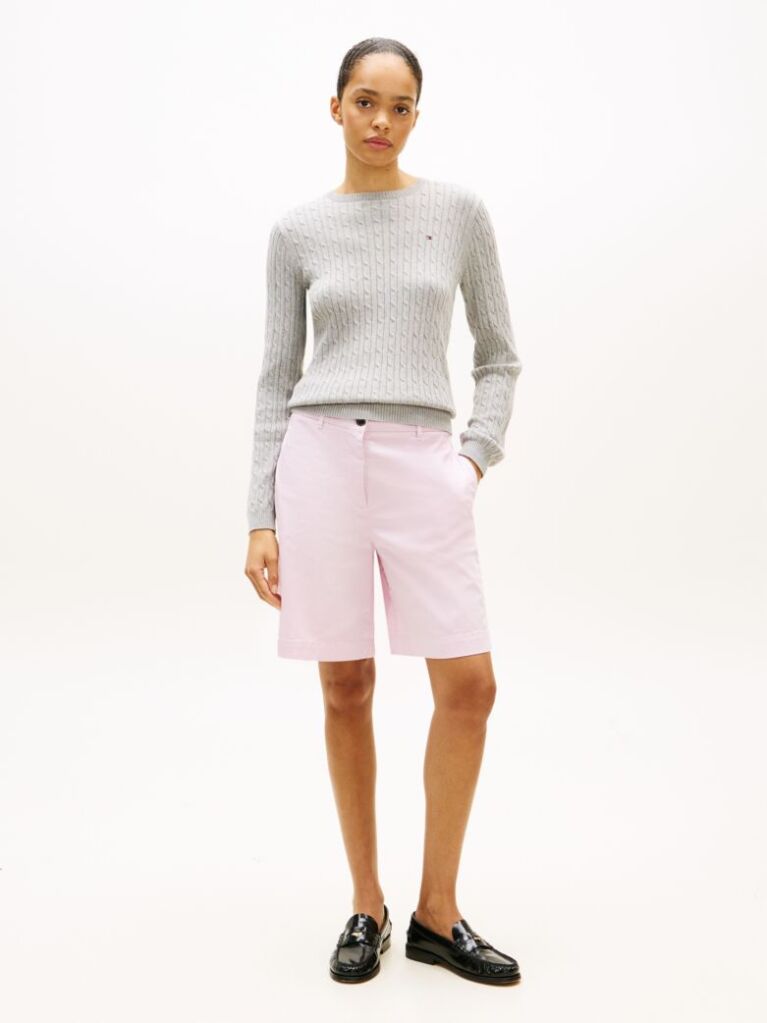 Purple Washed Regular Chino Bermuda Shorts  Women