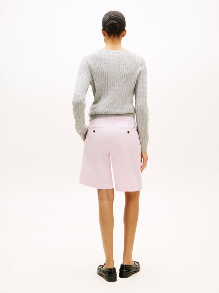 Purple Washed Regular Chino Bermuda Shorts  Women