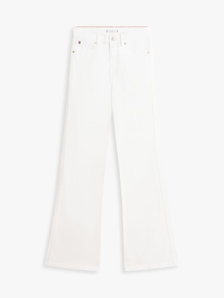 White Mid Rise Flared White Jeans  Women