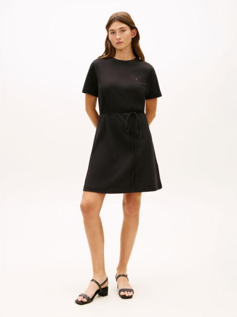 Black Interlock Knit Mini T-Shirt Dress  Women