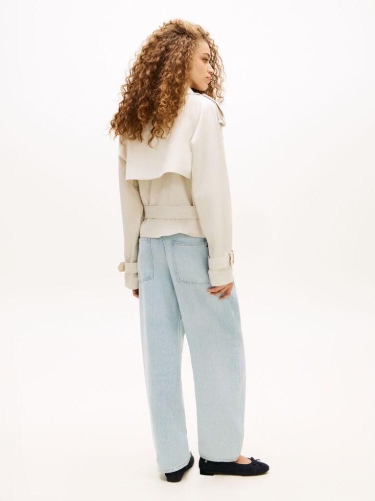 Beige Water Repellent Short Trench Jacket  Women