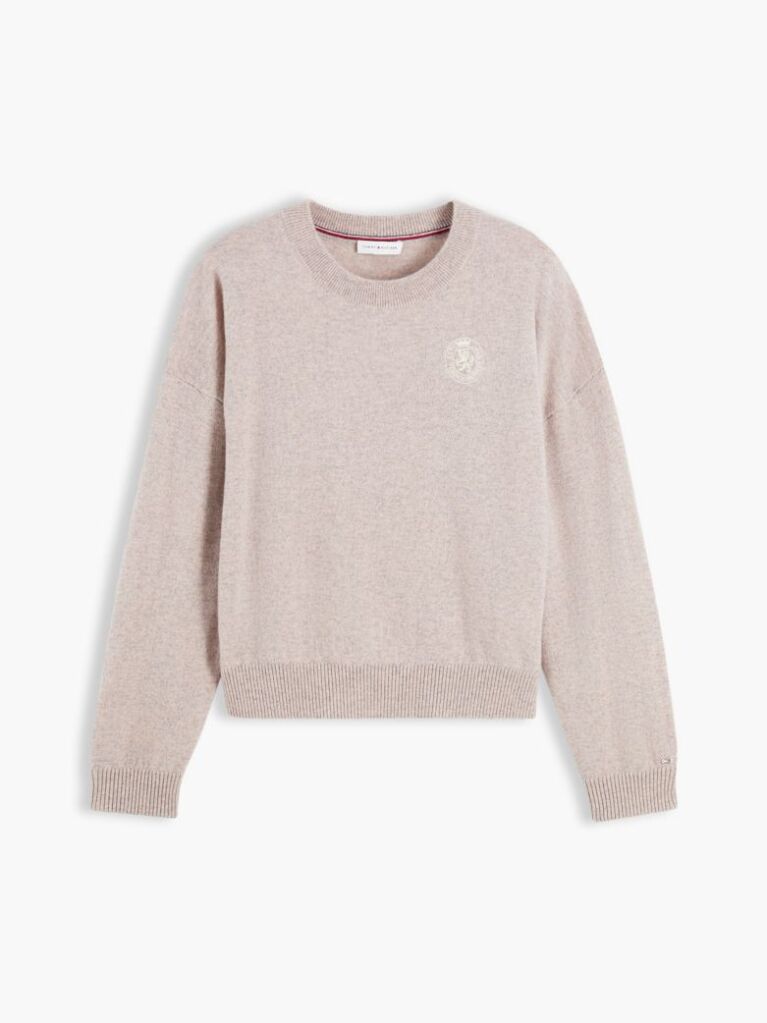 Beige Pure Cashmere Relaxed Crew Neck Jumper  Women