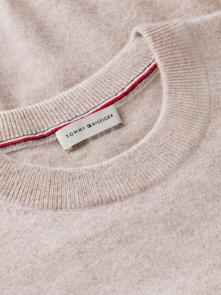 Beige Pure Cashmere Relaxed Crew Neck Jumper  Women