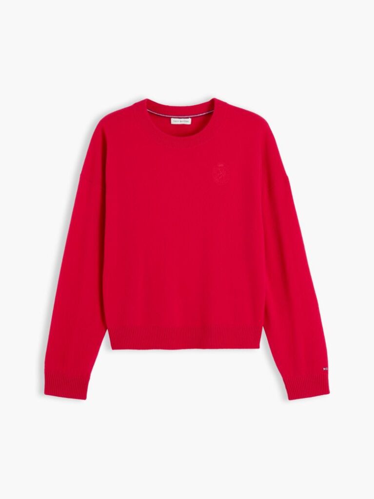 Red Pure Cashmere Relaxed Crew Neck Jumper  Women