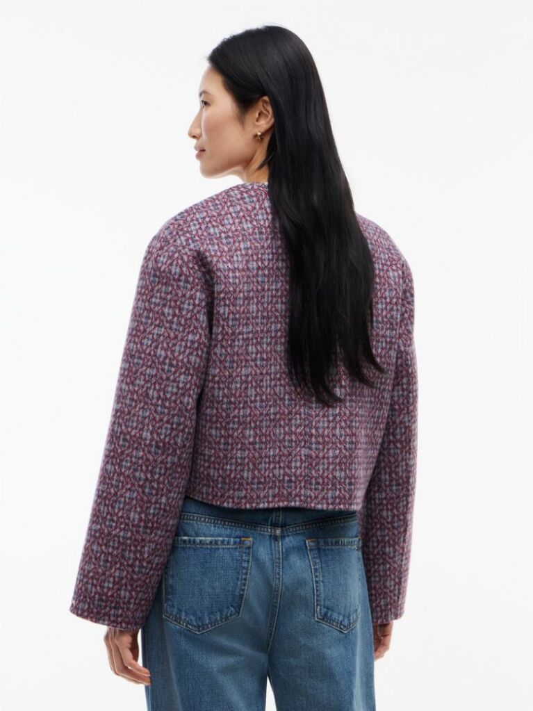 Multi Double-Faced Wool Blend Jacquard Slim Jacket  Women