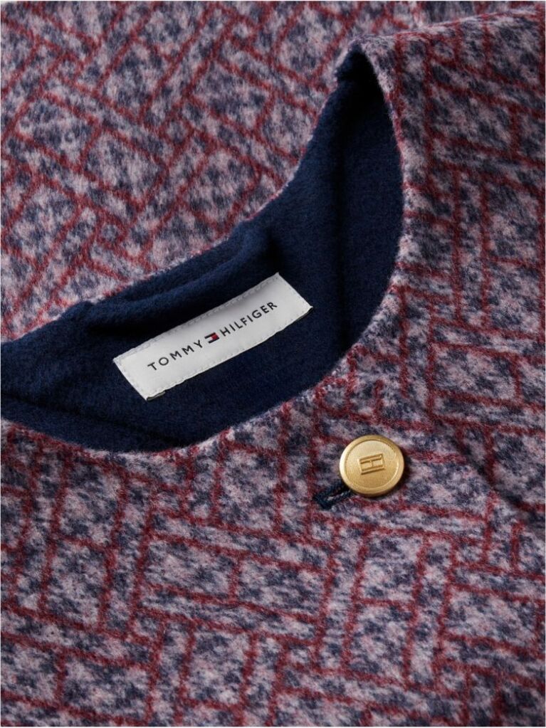 Multi Double-Faced Wool Blend Jacquard Slim Jacket  Women