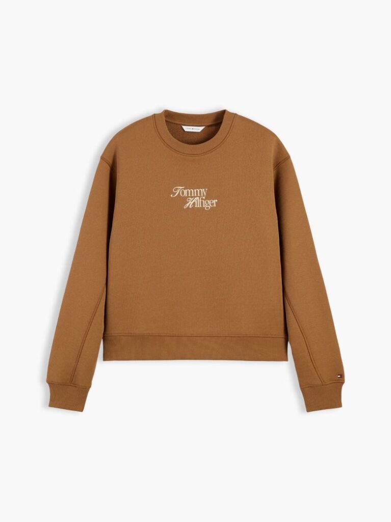 Brown Logo Relaxed Terry Sweatshirt  Women