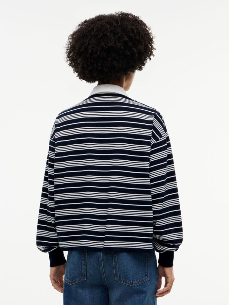 Multi Ριγέ Πόλο Φούτερ Σε Άνετη Γραμμή  Γυναίκες