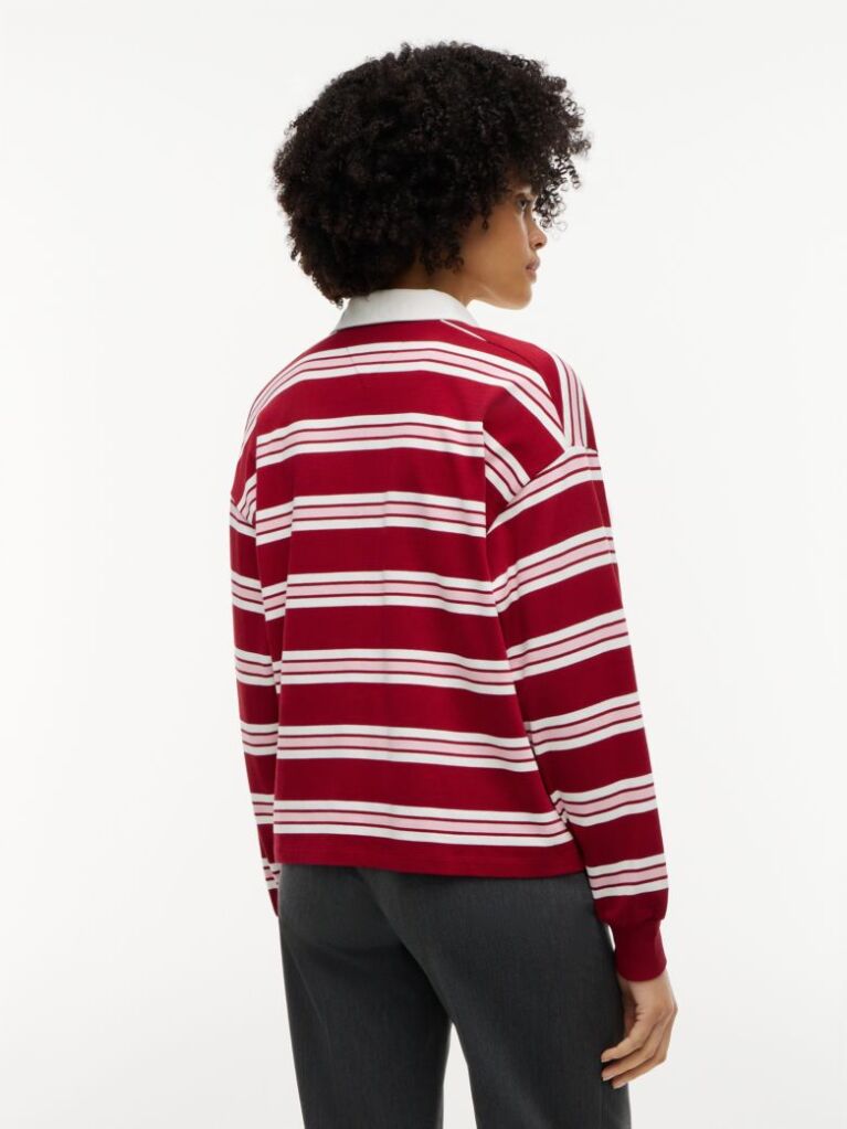 Multi Rugby Stripe Relaxed Polo Sweatshirt  Women