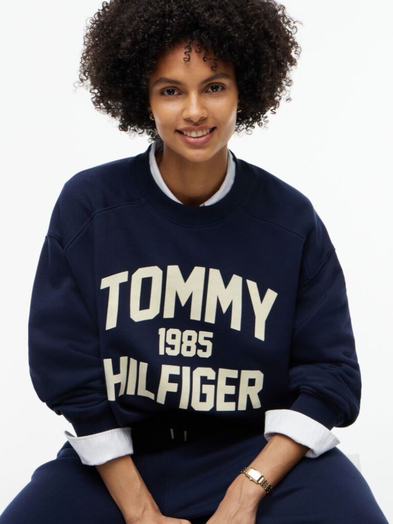Blue Flock Varsity Logo Oversized Sweatshirt  Women