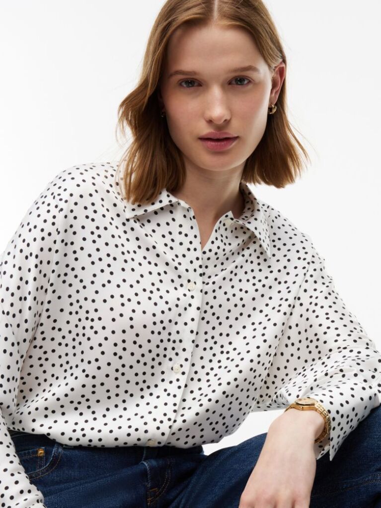 Multi Relaxed Fit Print Satin Shirt  Women
