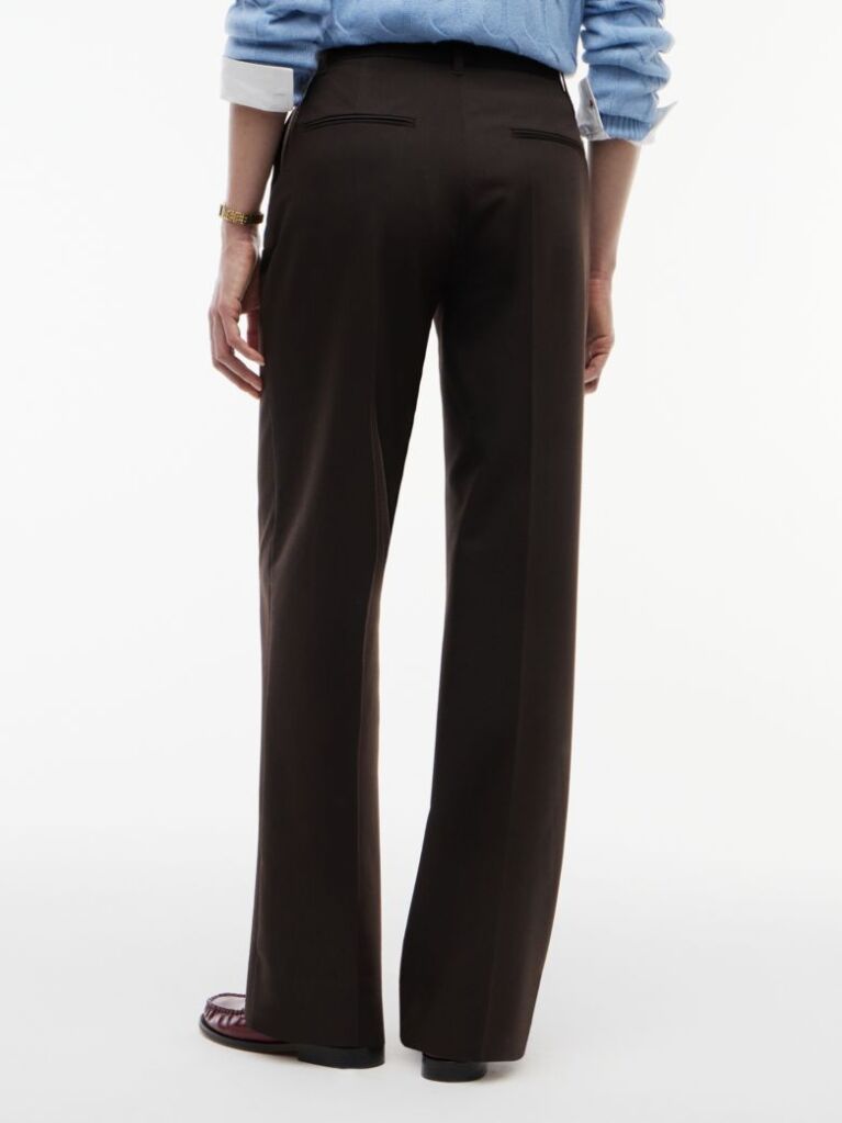 Brown Straight Leg Twill Trousers  Women